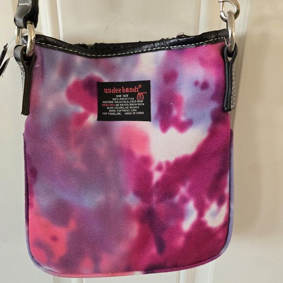 Undee Bandz Crossbody Bag Purse Pink Tie Dye Heart Peace Sign - Picture 5 of 9